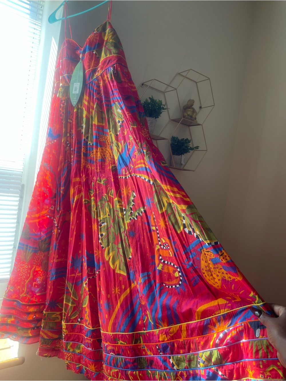 FARM Rio Bright Red Tropical-Print Maxi